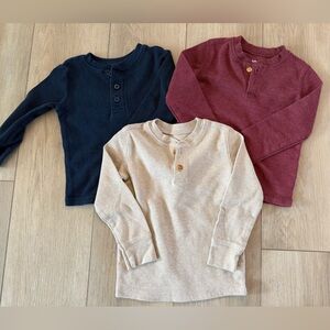 Long Sleeve Henley thermal shirts 2T